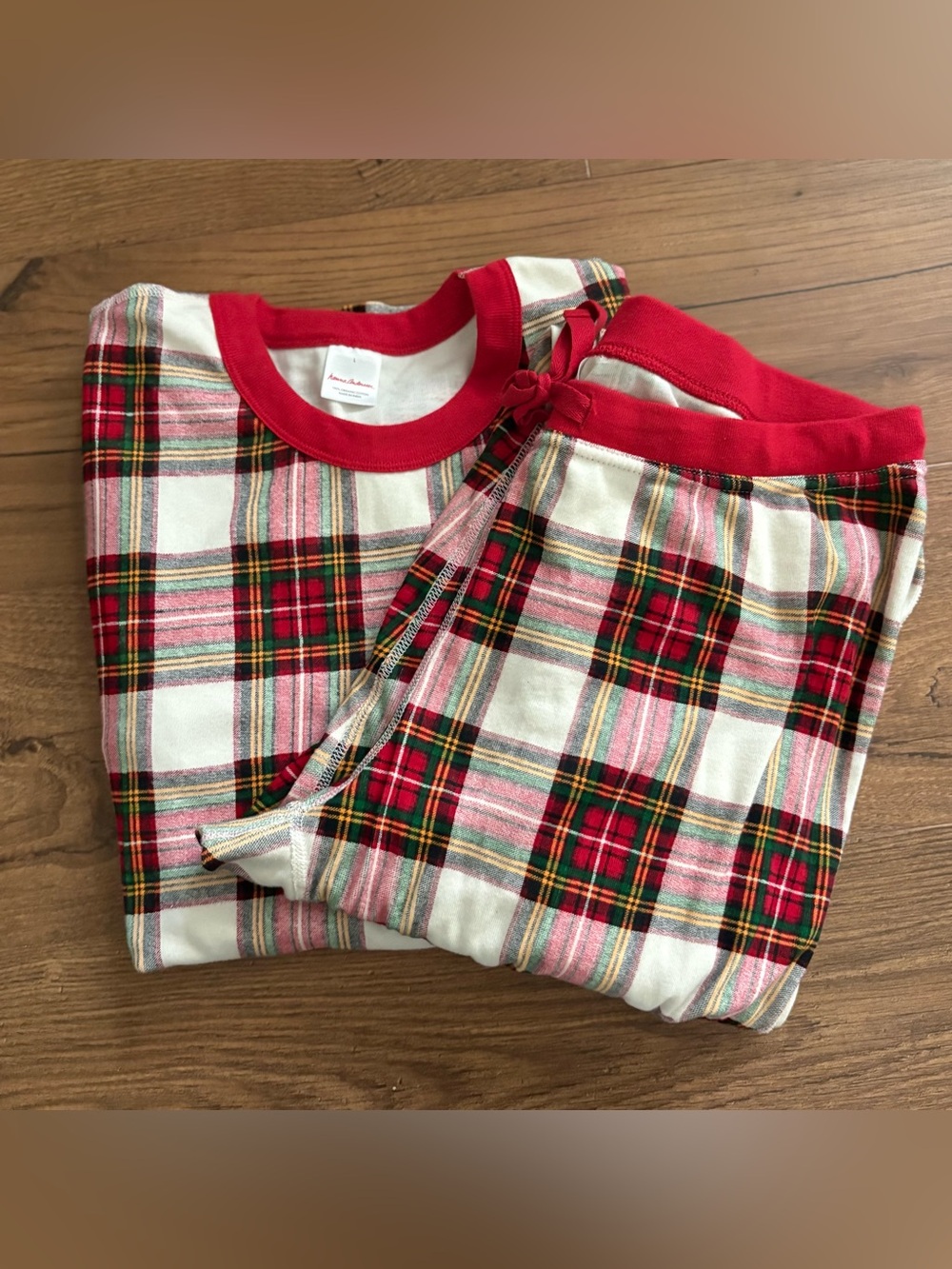Hanna Andersson Red and Green Plaid Unisex Pajama Set